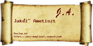 Jakó Ametiszt névjegykártya